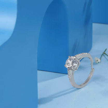 Silver Solitaire Ring