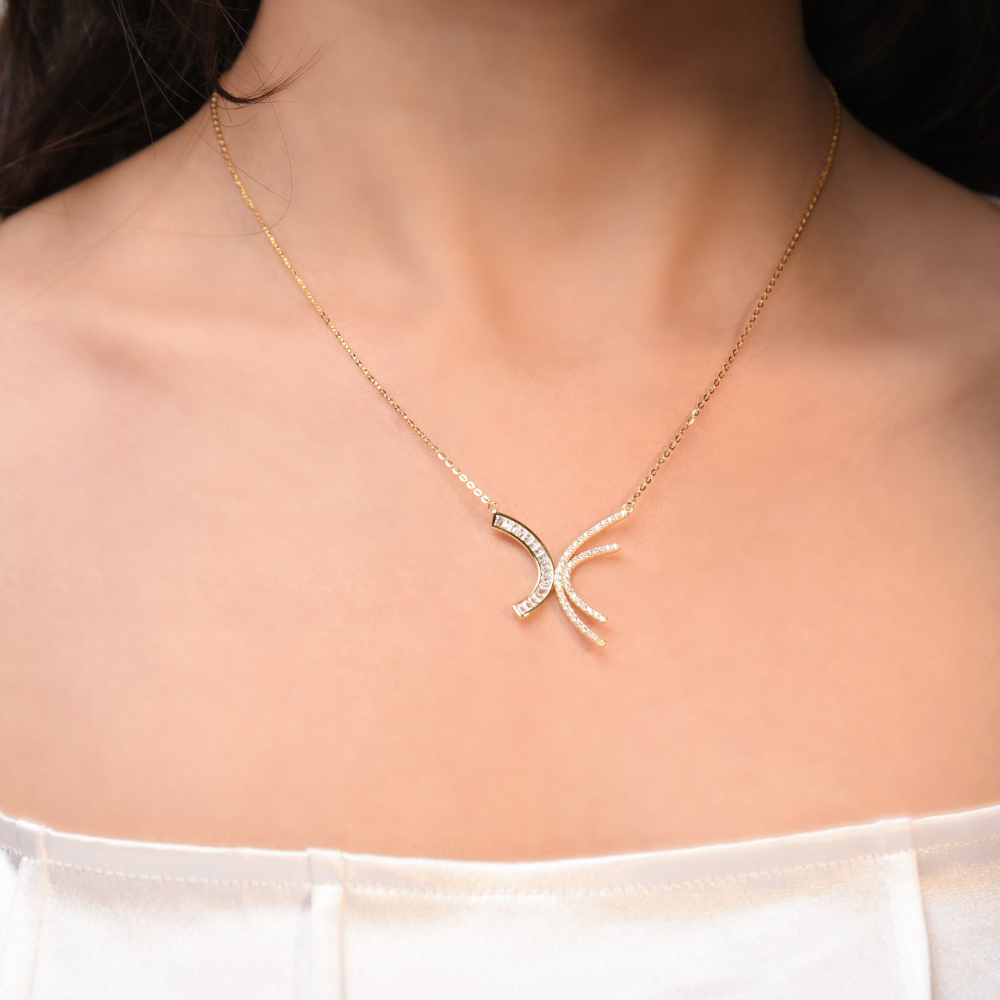 'Beauty Of Curves' Gold Plated Pendant