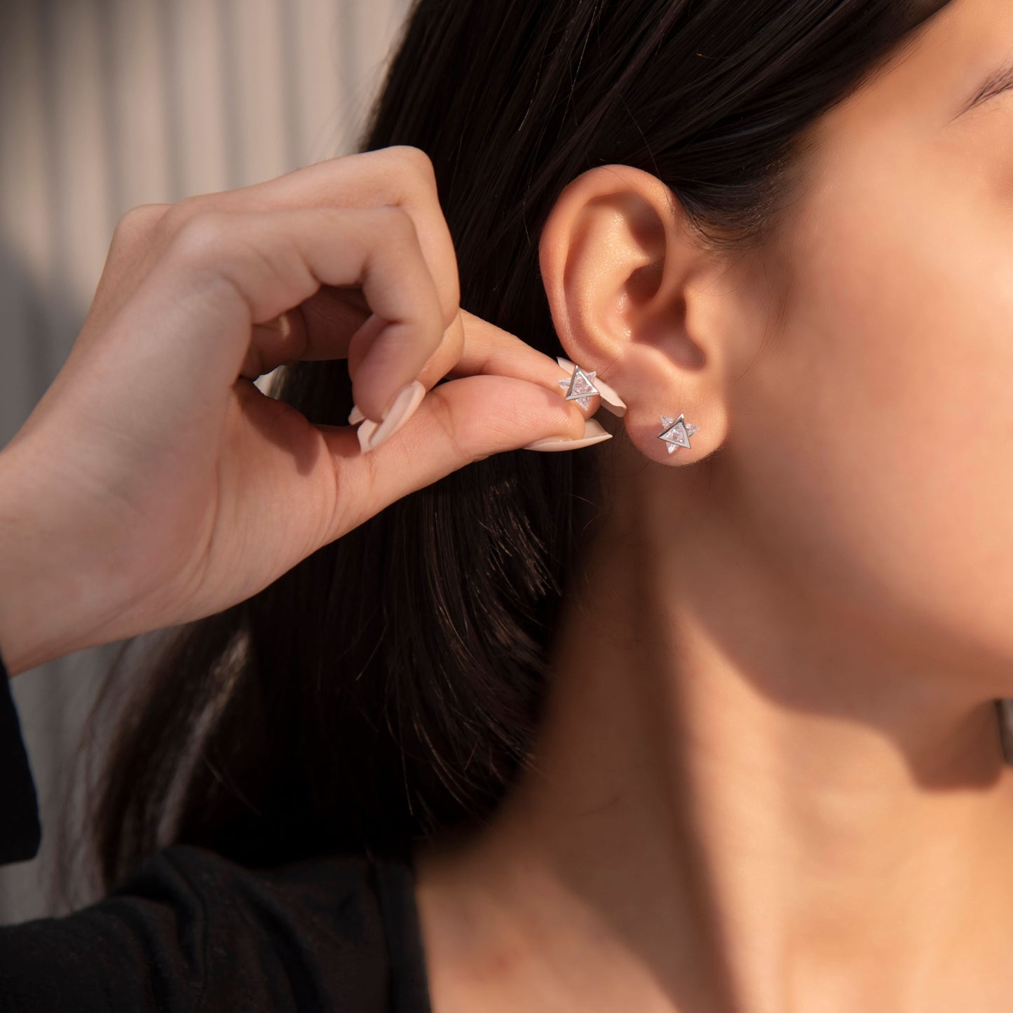 Silver Diamond Shine Studs