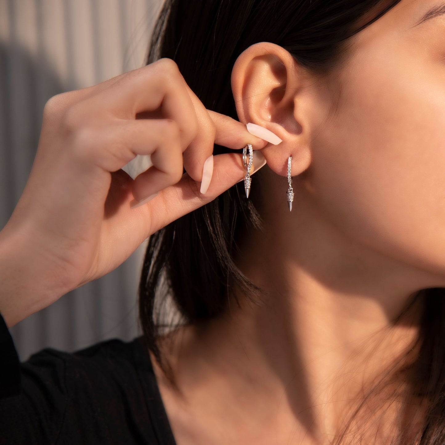 Silver Glamour Silver Hoops Earrings