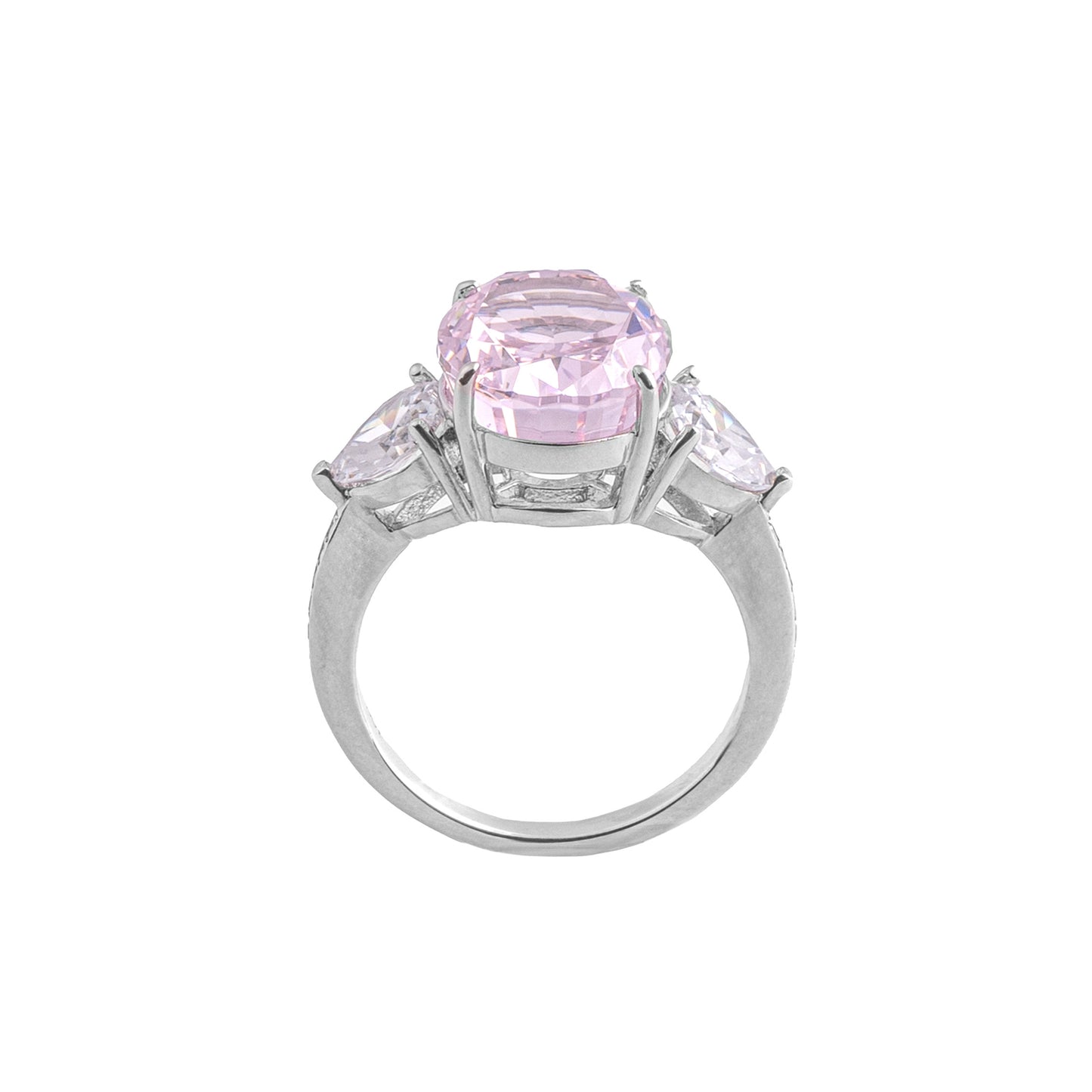 'Ice Pink' Silver Ring