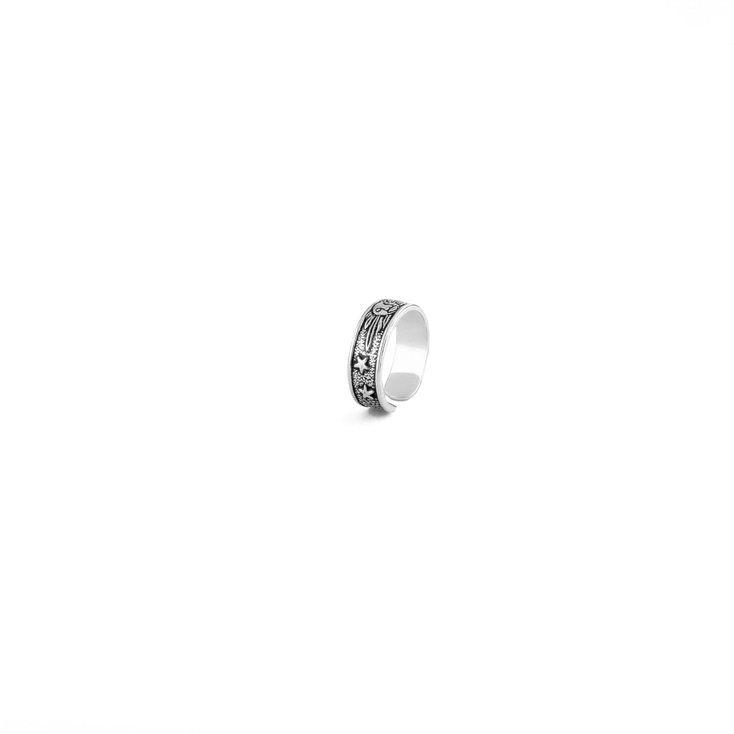'Silver Star & Sun Shadow Handcrafted' Toe Rings