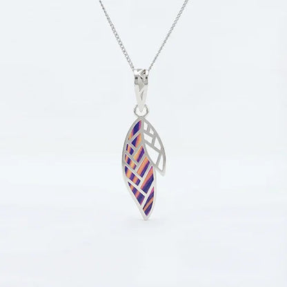Aurora Leaf Sterling Silver Pendant Necklace (925 Sterling Silver) Silvish