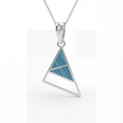 Arctic Angle Geometric Pendant Necklace (925 Sterling Silver) Silvish