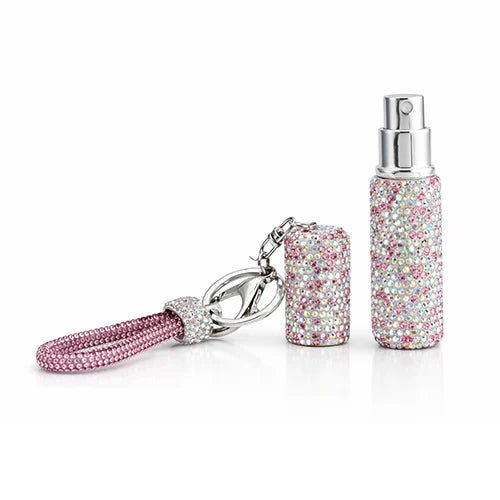 Swarovski Rainbow Crystal Mini Perfume Atomizer Case Keychain