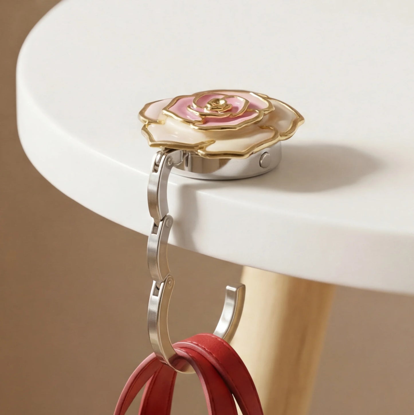 Bling Glitter Dual Color Rose Purse Hook