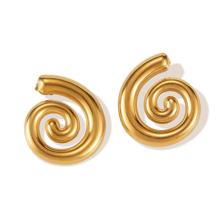Gold Spiral Statement Earrings Yiwu Zhuchai E-Commerce Firm (Individual Business)