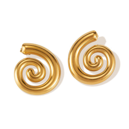 Gold Spiral Statement Earrings Yiwu Zhuchai E-Commerce Firm (Individual Business)