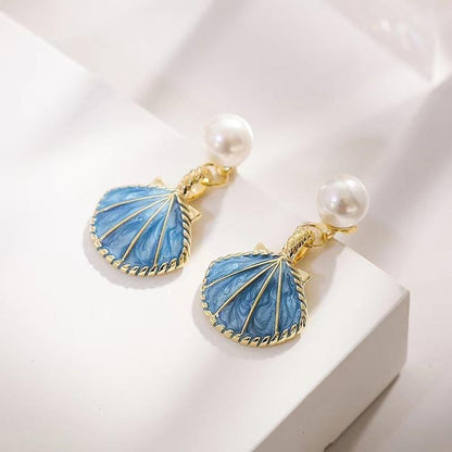 Shell Pearl Drop Earrings Yiwu Baochai E-Commerce Firm