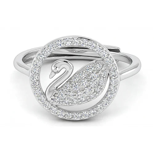 925 Silver Celestial Swan Ring Silvish
