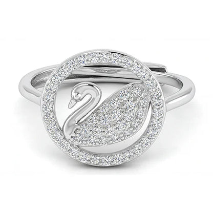 925 Silver Celestial Swan Ring Silvish