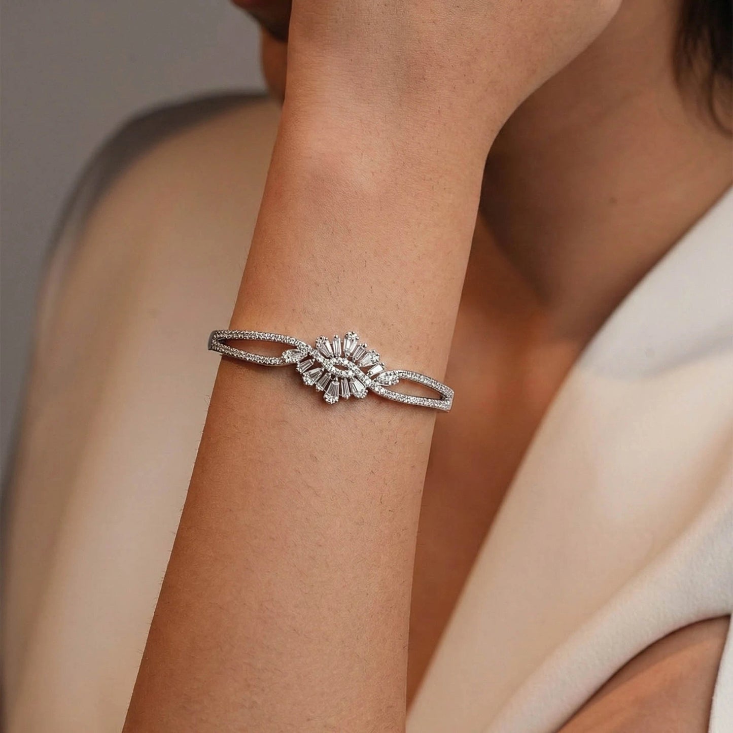 Silver Double the Dazzle Bracelet Silvish