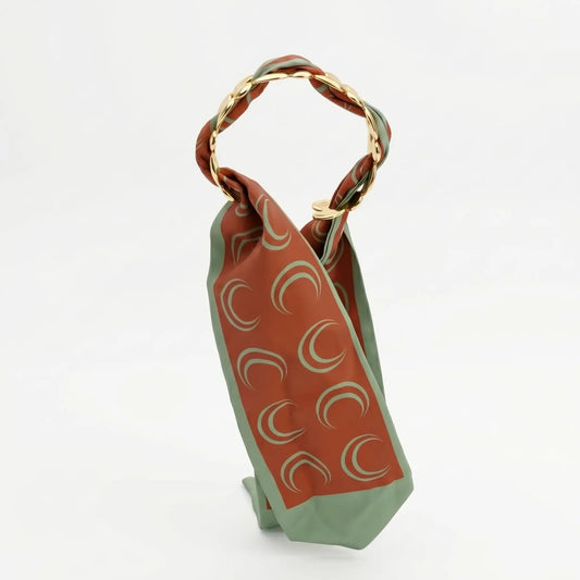 Gold Chain Cuff Bracelet with Printed Silk Scarf Yiwu Baochai E-Commerce Firm