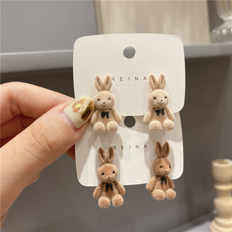 Cartoon Sweet Bunny Stud Earrings for Women & Girls Yiwu Zhuchai E-Commerce Firm