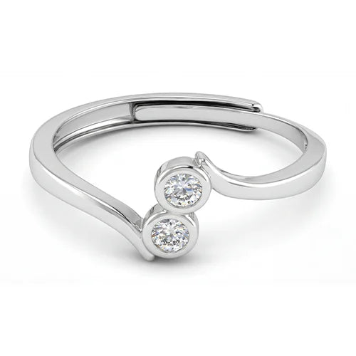 925 Sterling Silver Celeste Duo Ring Silvish