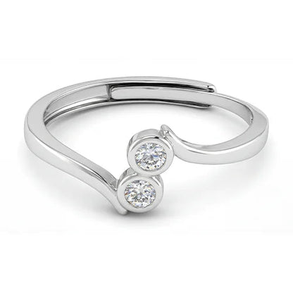 925 Sterling Silver Celeste Duo Ring Silvish