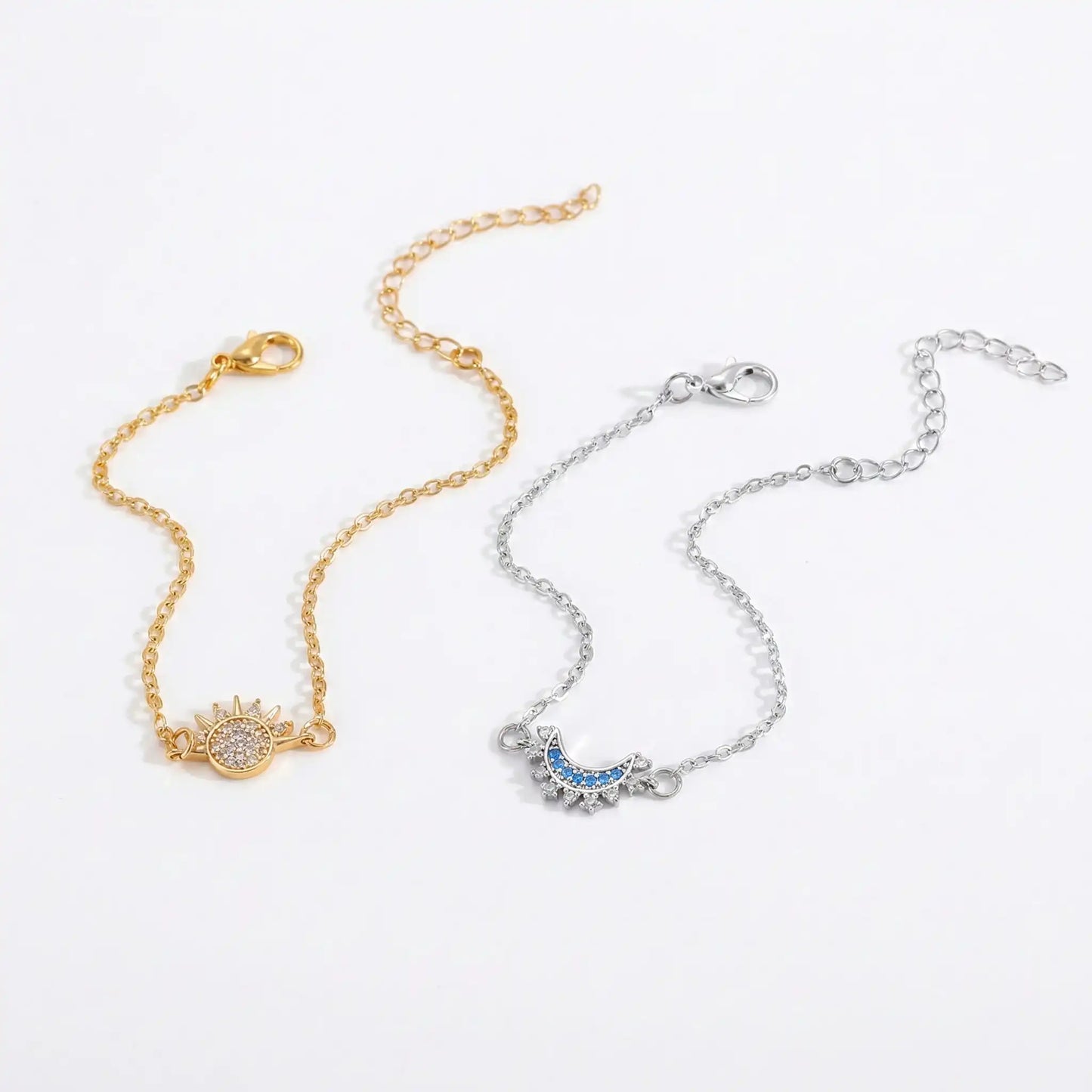 Celestial Sun & Moon 925 Sterling Silver Bracelet