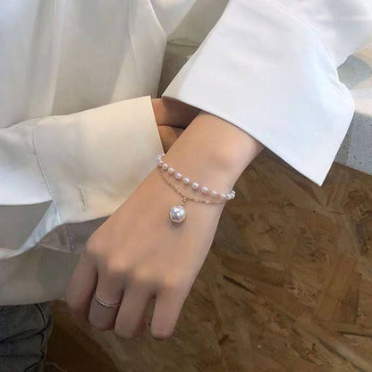 Vintage Double Chain Pearl Bracelet Yiwu Baochai E-Commerce Firm