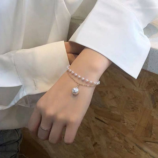 Vintage Double Chain Pearl Bracelet Yiwu Baochai E-Commerce Firm
