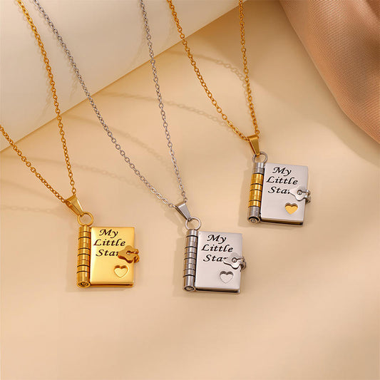 To My Sister Engraved Book Locket Necklace