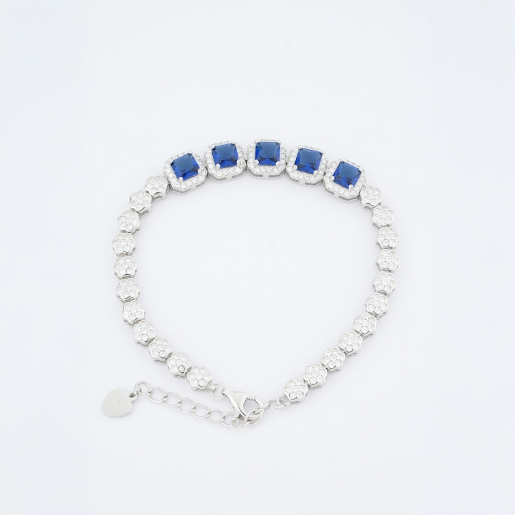 Silver Sapphire Symphony Bracelet