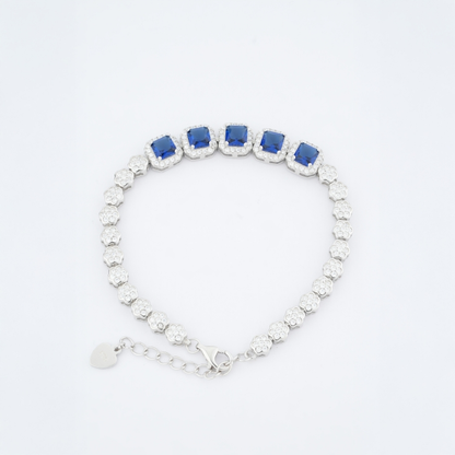 Silver Sapphire Symphony Bracelet