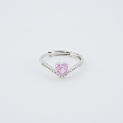 Silver Pink Passion Ring
