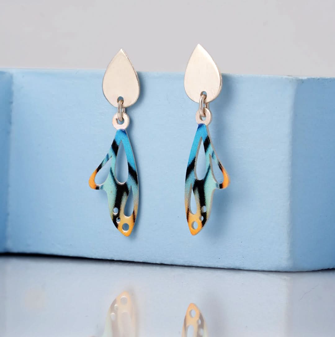 Silver Blue Blossom Earrings Silvish