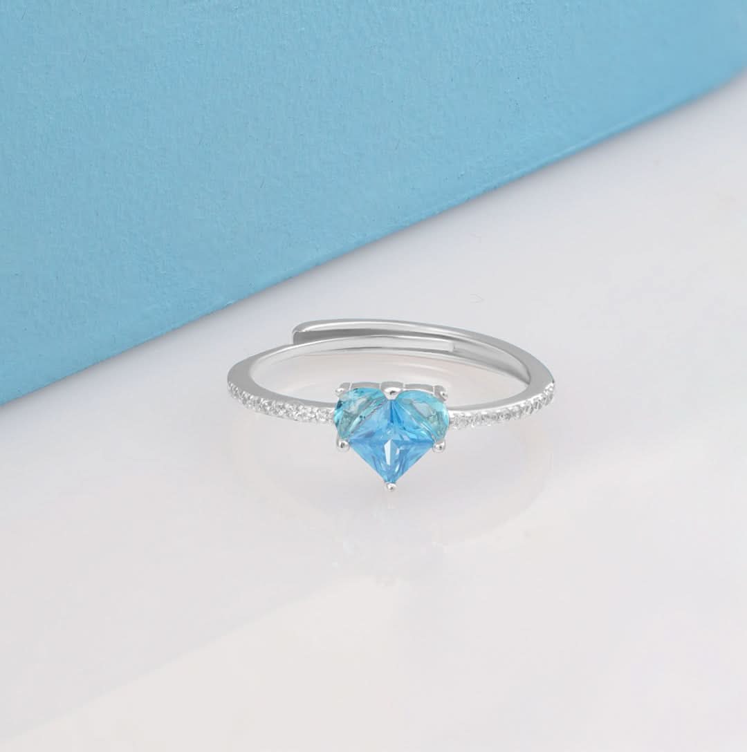 Silver Blue Vows Ring