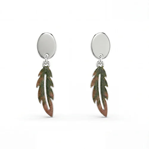 Nature Whisper Feather Pendant & Earring Set (925 Sterling Silver) Silvish
