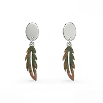 Nature Whisper Feather Pendant & Earring Set (925 Sterling Silver) Silvish