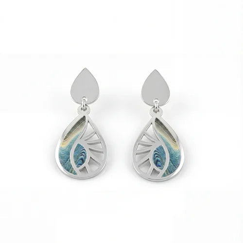 The Azure Radiance Enamel Teardrop Set (925 Sterling Silver) Silvish
