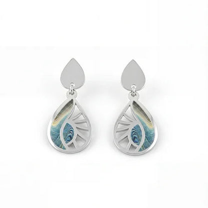 The Azure Radiance Enamel Teardrop Set (925 Sterling Silver) Silvish