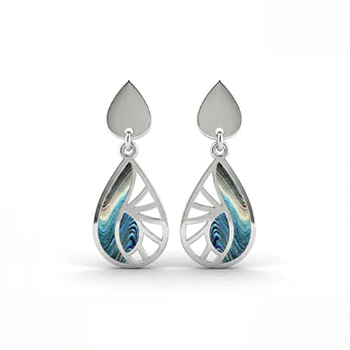 The Azure Radiance Enamel Teardrop Set (925 Sterling Silver) Silvish