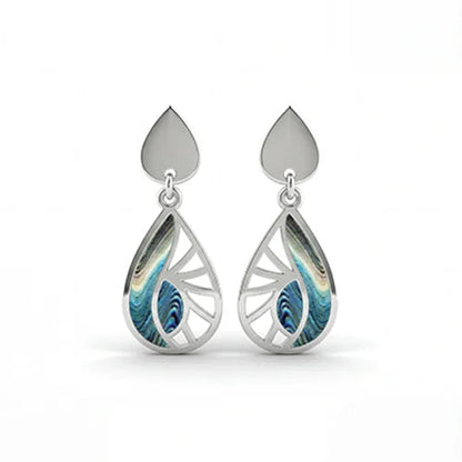 The Azure Radiance Enamel Teardrop Set (925 Sterling Silver) Silvish