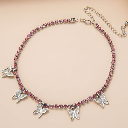 Crystal Butterfly Charm Anklet Yiwu Baochai E-Commerce Firm