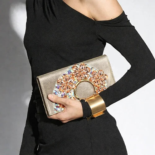 Divine Orbit Clutch – Luxury Crystal Evening Bag