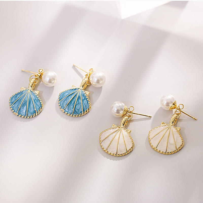 Shell Pearl Drop Earrings Yiwu Baochai E-Commerce Firm