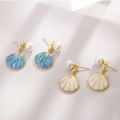 Shell Pearl Drop Earrings Yiwu Baochai E-Commerce Firm