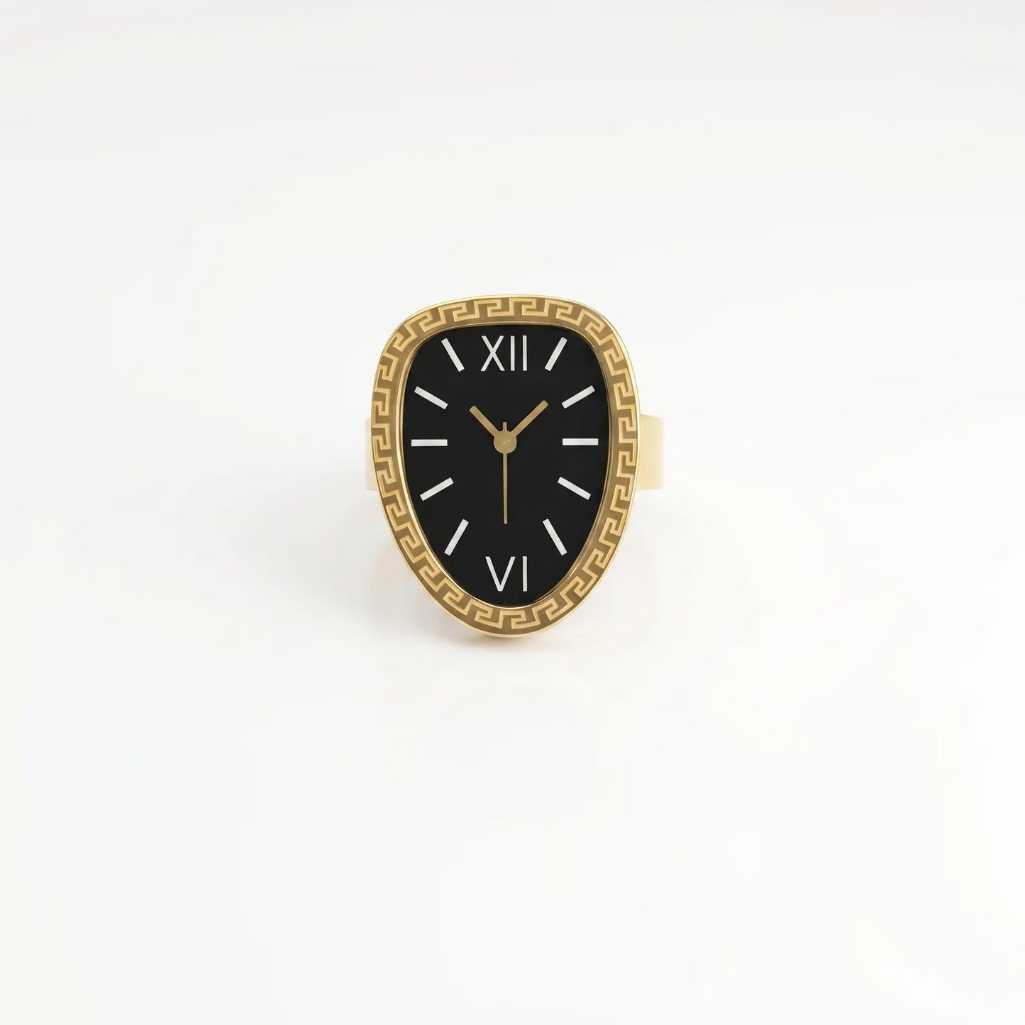 Gold Ring with Watch face & Black Dial Hunan Haoyi