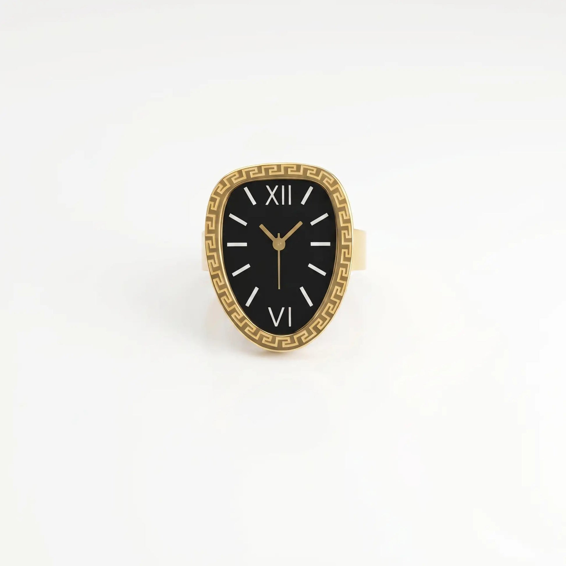 Gold Ring with Watch face & Black Dial Hunan Haoyi