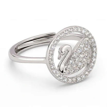 925 Silver Celestial Swan Ring Silvish