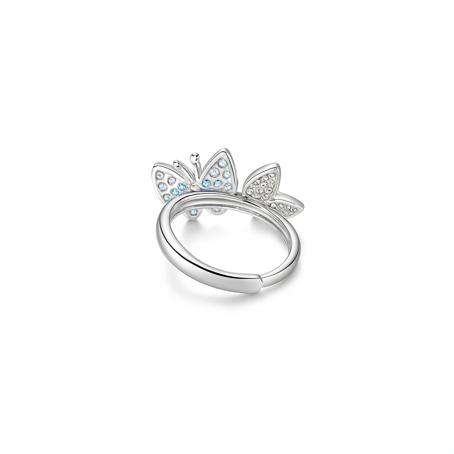 Silver Dancing Butterflies Ring