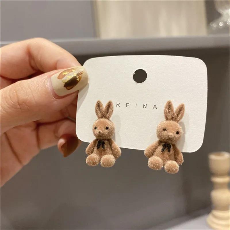 Cartoon Sweet Bunny Stud Earrings for Women & Girls Yiwu Zhuchai E-Commerce Firm