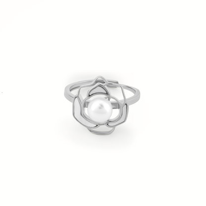 Silver Blossom Dew Ring