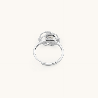 Silver Blossom Dew Ring