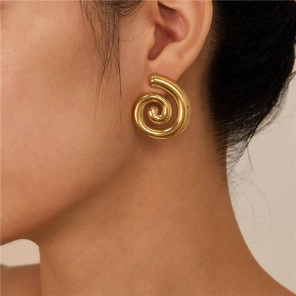 Gold Spiral Statement Earrings Yiwu Zhuchai E-Commerce Firm (Individual Business)