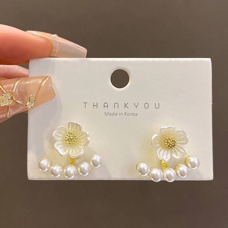 Simple Gold Color Pearl Stud Earrings Yiwu Baochai E-Commerce Firm