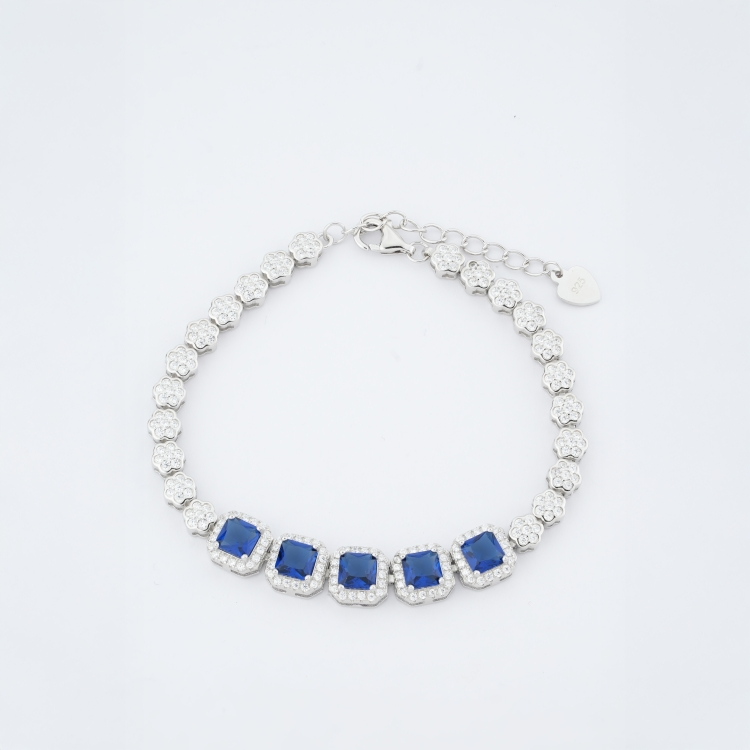 Silver Sapphire Symphony Bracelet