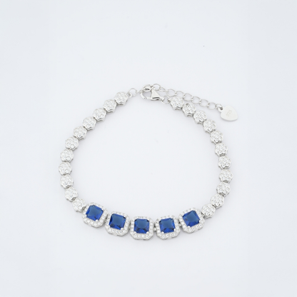 Silver Sapphire Symphony Bracelet